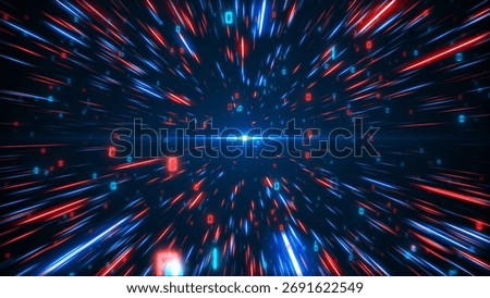 Hyperspeed Digital Data Stream Business Corporate Technology Particles Tunnel Background