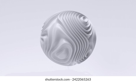 Hypnotic cyclic animation of the sphere. endless animation of 3D waves. Cyclic smooth motion design. Satisfying animation. the background of the 3D cyclic animation.