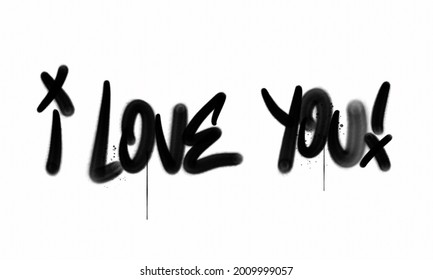 "I LOVE YOU" GRAFFITI SPRAY PAINT TAG