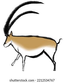 Ibex From A Prehistoric Cave Painting From The Chauvet Cave 