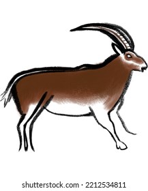 Ibex As A Prehistoric Cave Painting From Niaux