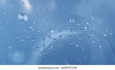 ibuzatrelvir molecular structure, 3d model molecule, antiviral agent structural chemical formula view from a microscope