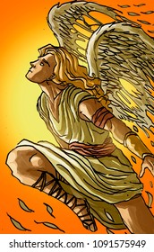 Icarus Flying Near Sun Stock Illustration 1091575949 | Shutterstock