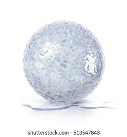 Ice Ball 3D Illustration On White Background