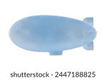 ice concept side airship blimp zeppelin or dirigible balloon isolated on white background. airship, blimp , zeppelin, dirigible balloon 3d element isolated.