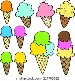 659 Mint chocolate chip ice cream cone Images, Stock Photos & Vectors ...