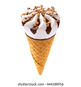 ice cream cone isolated / 3D illustration