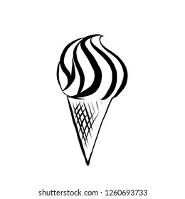 Ice Cream Contour Sketch Illustration Isolated Stock Illustration ...