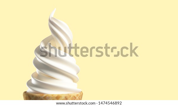 白い背景にアイスクリーム 3dイラスト のイラスト素材