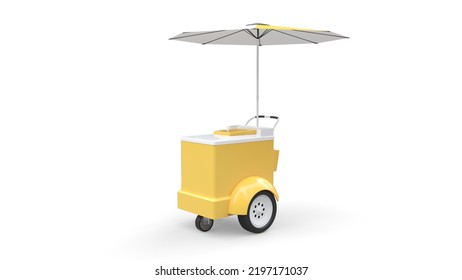 Ice Cream Push Cart. Isolated on White Background. 3D Render - Powered by Shutterstock