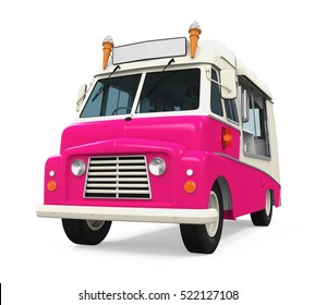 Ice Cream Truck. 3D Rendering