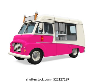 Ice Cream Truck. 3D rendering