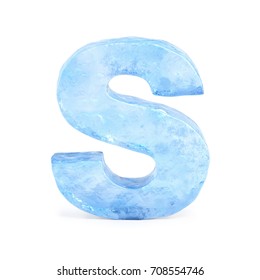 Ice Font 3d Rendering, Letter S