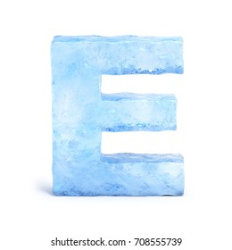 Ice Font 3d Rendering, Letter E