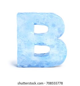 Ice Font 3d Rendering, Letter B