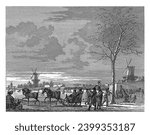 Ice fun on the Amstel near the Weesperzijde in Amsterdam, Izaak Jansz. de Wit, after Johannes Vinkeles, 1802 A couple is pulled by a sleigh pulled by two horses, on the Weesperzijde in Amsterdam.