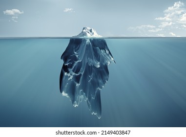 Iceberg Below And Above The Water, 3d Render