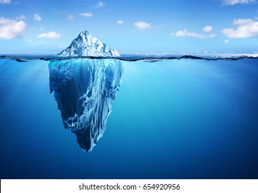 Iceberg - Hidden Danger And Global Warming Concept - 3d Illustration

