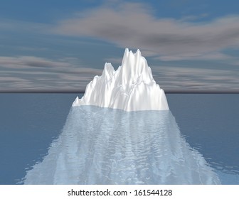 Iceberg Illustration Intuition, Hided Opportunity And Subconscious Mind Concept