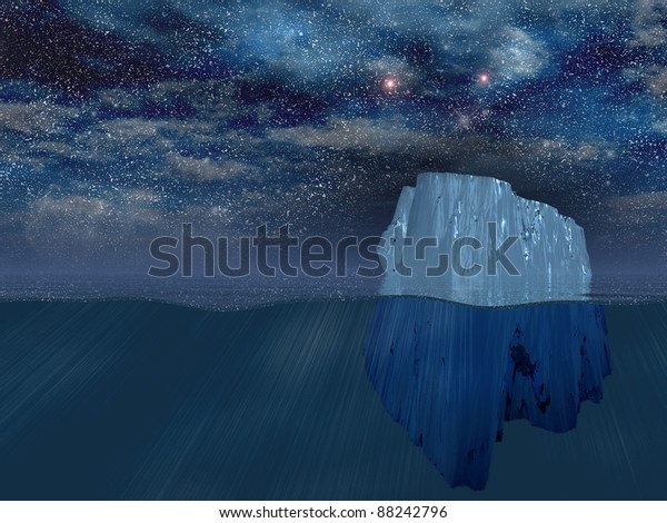 Iceberg at\
night