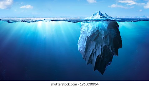 Iceberg - Underwater Risk - Global Warming Concept - 3d Rendering