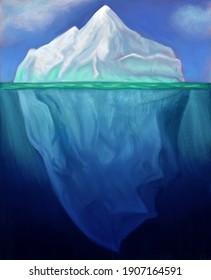 Iceberg View From Above And Below Water