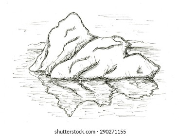 Iceberg watercolor illustration
