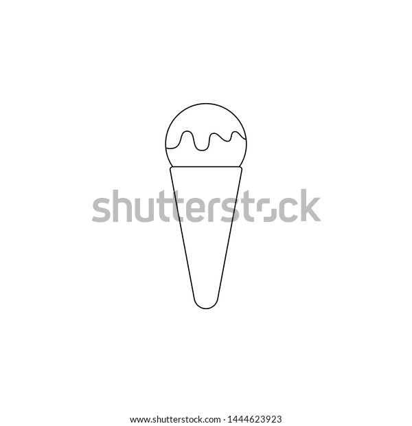 ice-cream in a horn flat\
icon. Element of summer for mobile concept and web apps icon.\
Outline, thin line icon for website design and development, app\
development