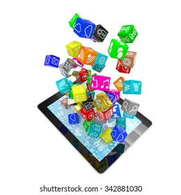 icon app fall in tablet pc