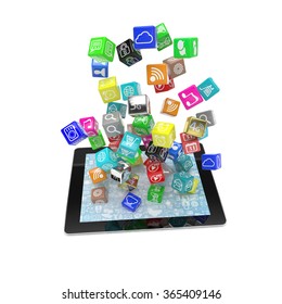 icon app fall in tablet pc