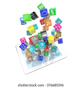 icon app fall in tablet pc
