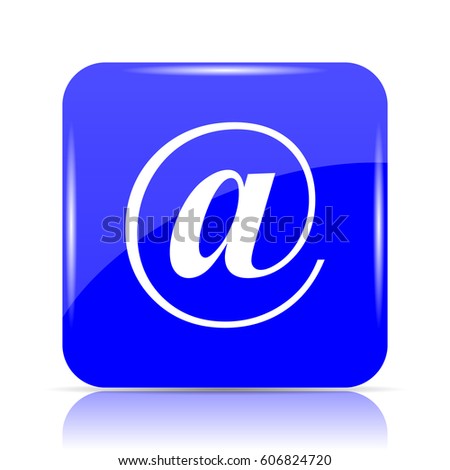 At icon, blue website button on white background.