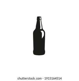 Icon Of A Bottle Of Beer. Bitmap Illustration