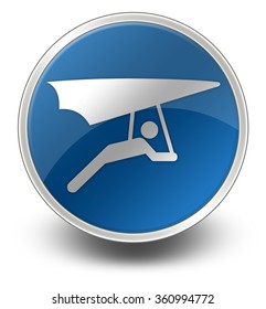 Icon, Button, Pictogram With Hang Gliding Symbol