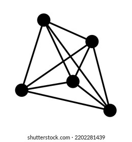 Icon Of Decentralized Distributed Network. Concept Of Decentralization, Dao, Web3 Or Social Network