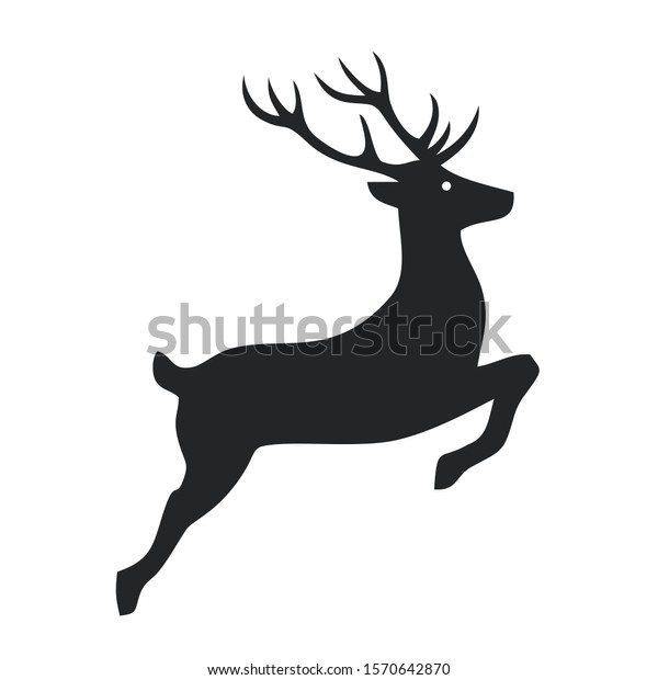 アイコン鹿の標識 画像鹿のシンボルシンボル イラトス動物の野生の鹿が平らな形でサインする 画像鹿のシルエット記号 のイラスト素材