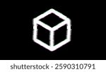 Icon dice d6 is distorted. Glitch. Noise, chromatic aberration, geometric distortion  