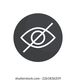 The icon does not shine through (crossed out eye). Pictogram for web or marketplace, clothing category.