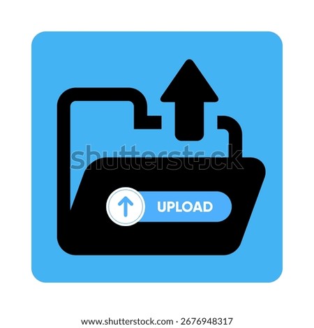 Icon of a folder with an upload arrow and the word 'UPLOAD'.