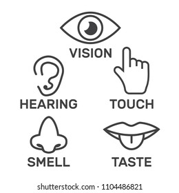 Icon Set Five Human Senses Vision Stock Vector (Royalty Free) 714529117