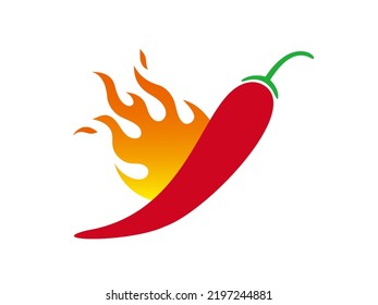 Icon Illustration Of Spicy Hot Chili Food