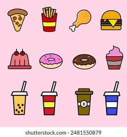 icon image of a set of fast food - Powered by Shutterstock