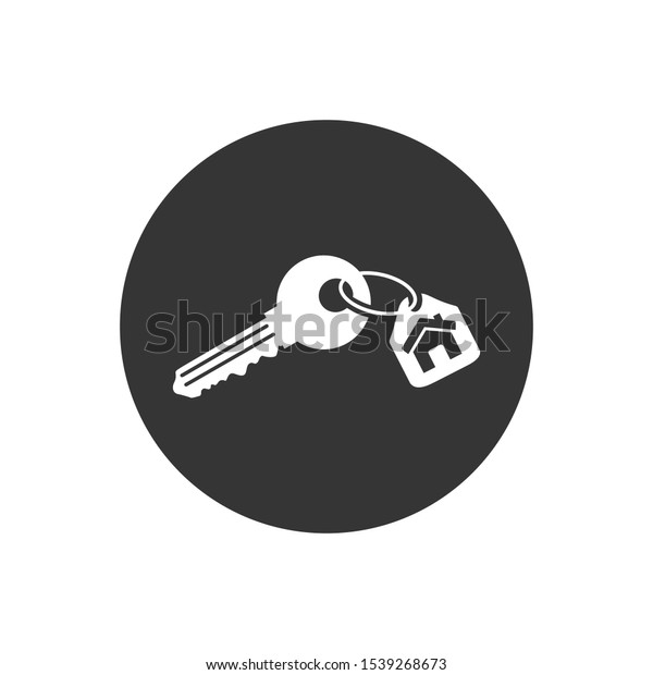  icon Key icon from the house, illustration. Flat
design style