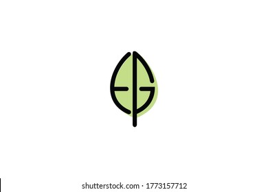 icon leaves or initial E G Logo Symbol design inspiration