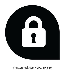 icon lock. black in style flat design. for web, apps, etc.