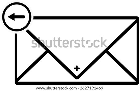 icon mail, message, outgoing envelope flat style icon isolated on white background