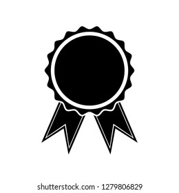 Icon Medal Ribbons Award Silhouette On Stock Illustration 1279806829 ...