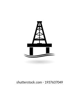 Icon Oil Or Gas Rig With Shadow