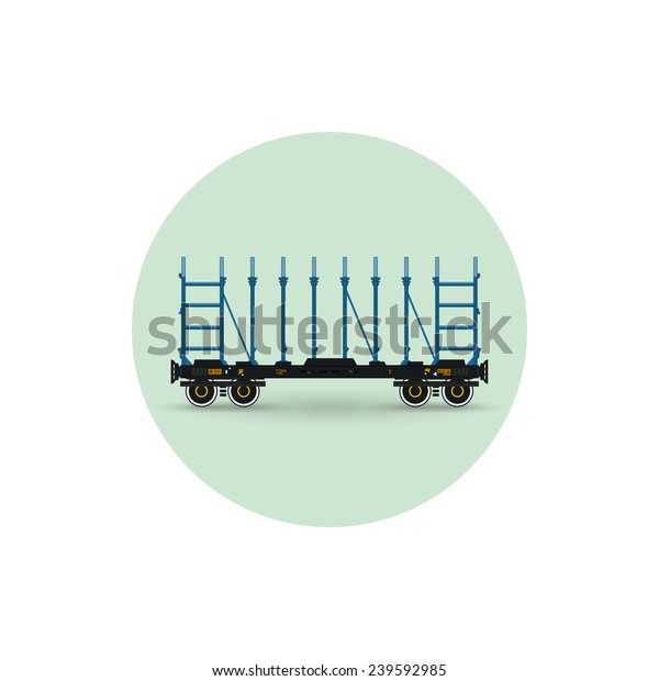 Icon   of a railway platform, platforms for timber
transportation,  for transportation of cars, equipment, long cargo,
bulk cargo