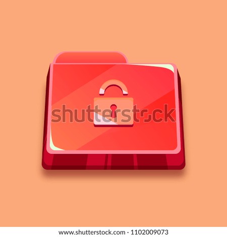 Icon of the red folder with anti-virus system